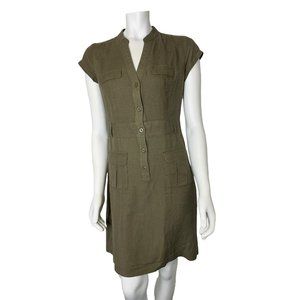 Banana Republic Shirt dress Safari Shirt Size 6 Olive green, pockets